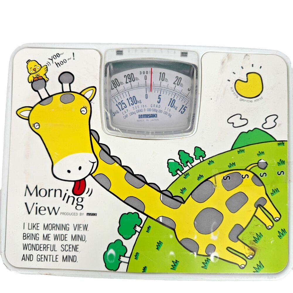Vtg Misaki Morning View Giraffe Mechanical Bathroom Scale Made in Japan Kawaii